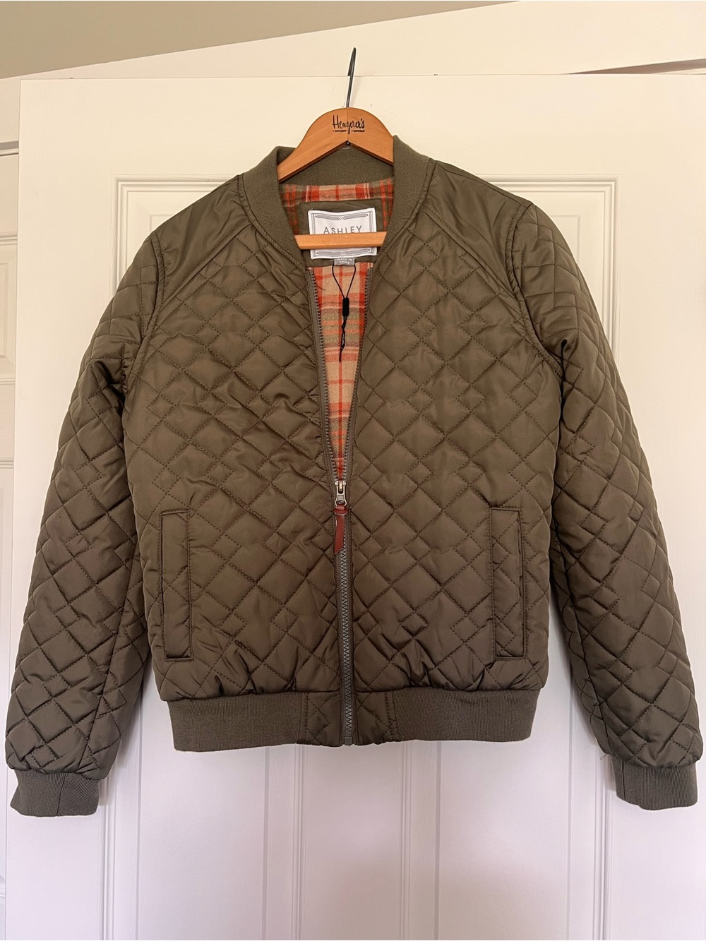 Ashley By 26 International Olive Quilted Bomber Jacket - Women’s